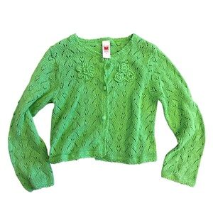April Cornell Green Knit Cardigan Girls Size 10‎